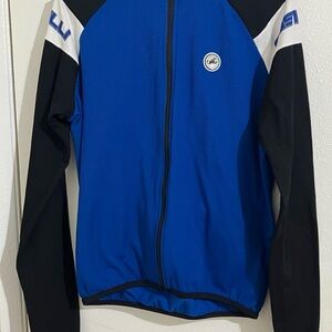 Men's Blue and Black Cycling zip up Shirt